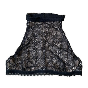 Victoria's Secret Black Lace High-Neck Halter Bralette